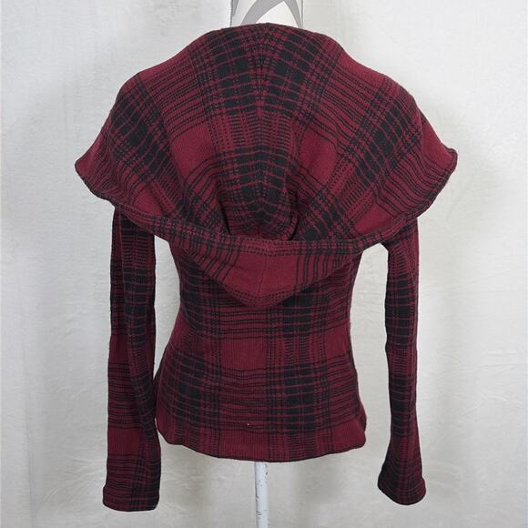 Ralph Lauren Rugby Shawl Collar Cardigan Jacket 2000s Maroon & Black Small Chrty - Picture 5 of 13